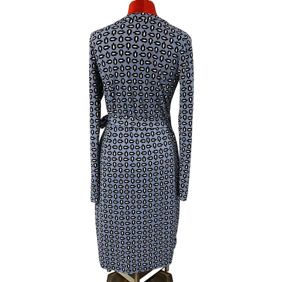 Ann Taylor True Wrap Dress Size 2T Tall Gray Black V-Neck Long Sleeve Career - Picture 5 of 11